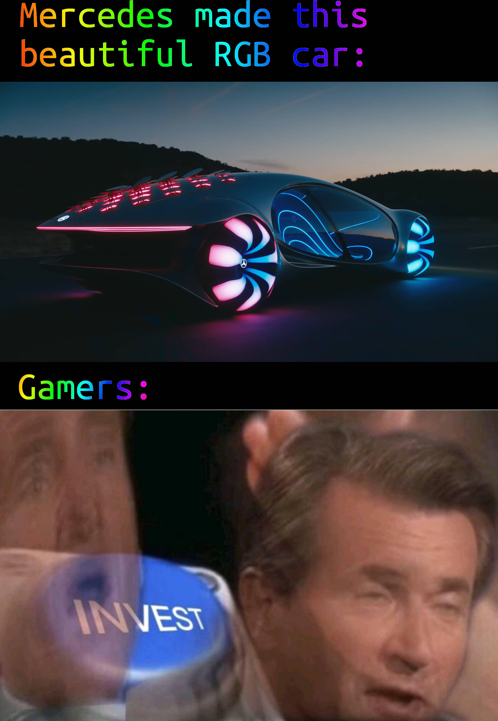 dank memes - invest meme - Mercedes made this beautiful Rgb car Gamers Invest