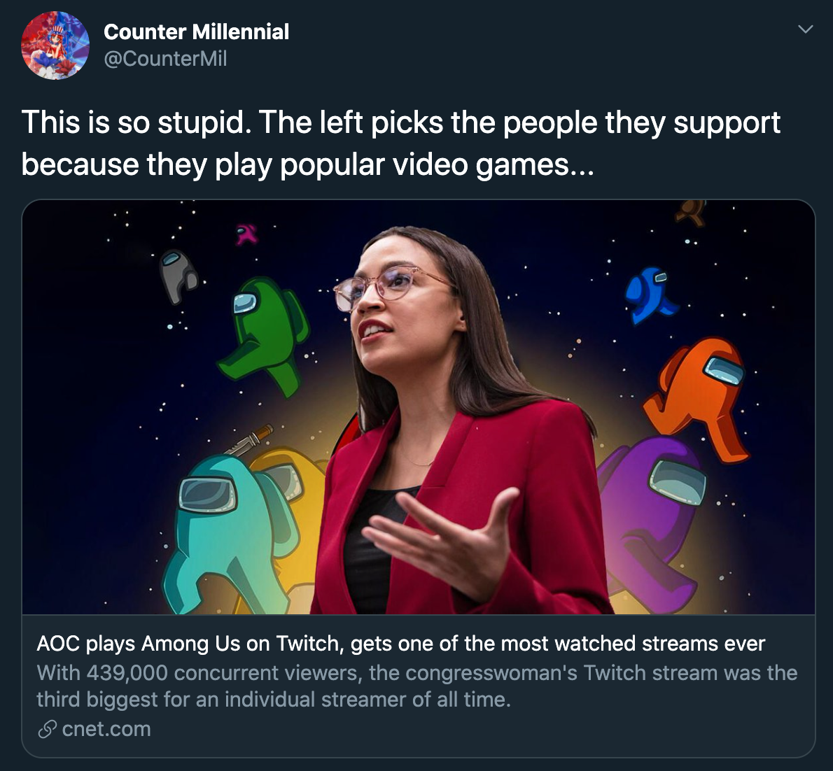 aoc among us twitch reactions -- This is so stupid. The left picks the people they support because they play popular video games... Aoc plays Among Us on Twitch, gets one of the most watched streams ever With 439,000 concurrent viewers, the congresswoman