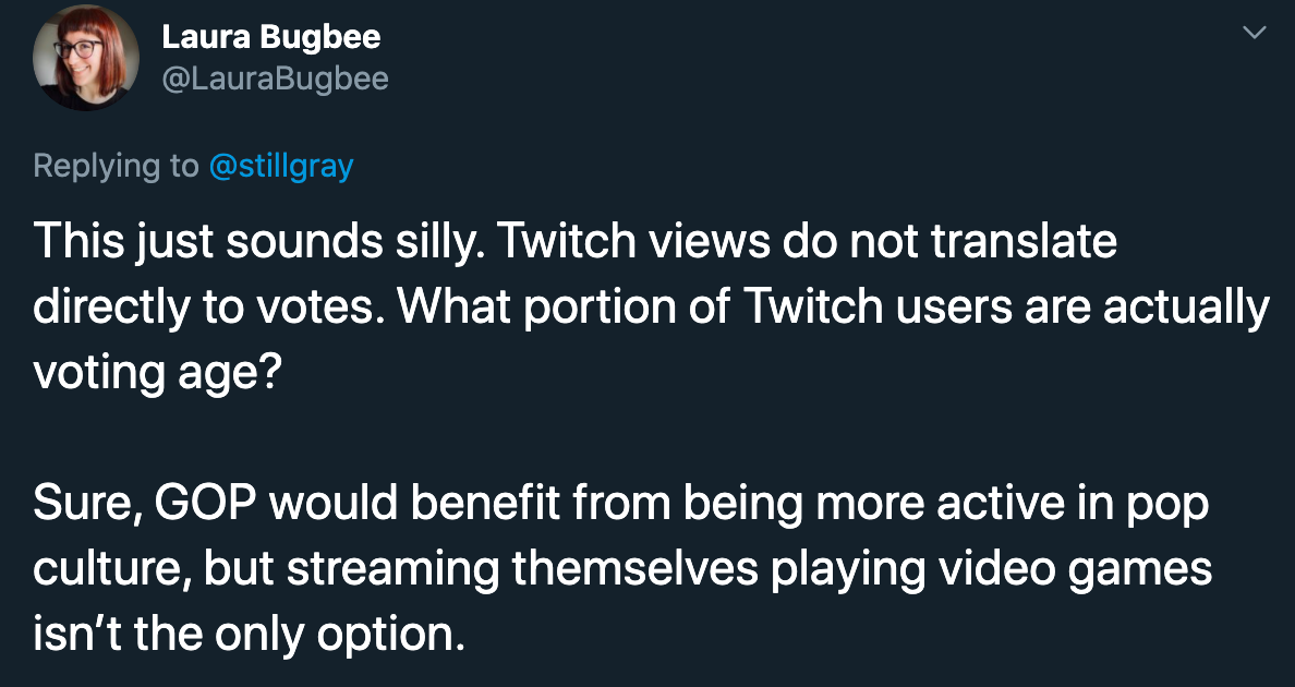 aoc among us twitch reactions - this just sounds silly. twitch views do not translate directly to votes. what portion of twitch users are actually voting age? sure gop would benefit form being more active in pop culture but streaming themselves playing vi