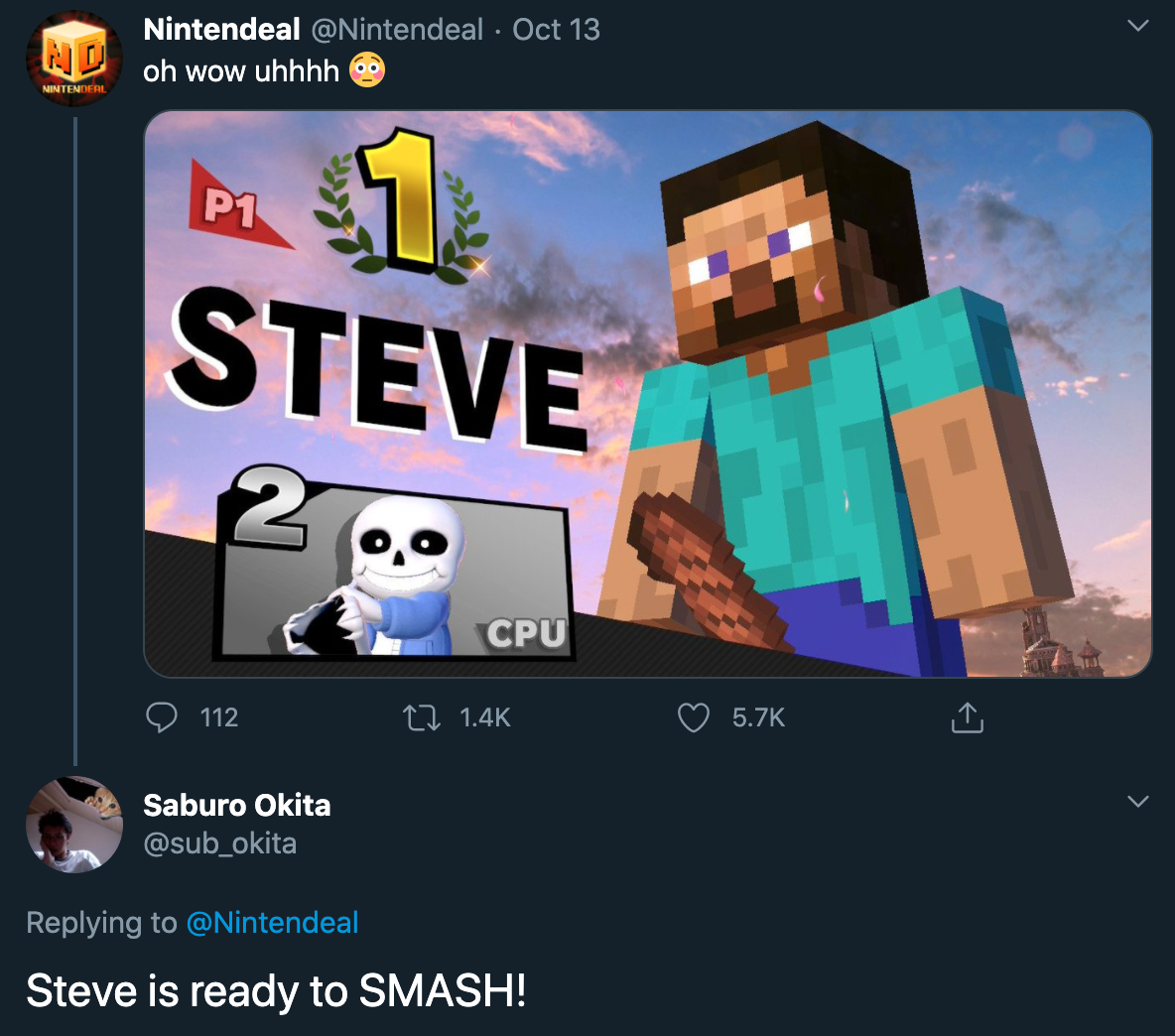 'Minecraft' Steve Hangs Dong in 'Super Smash' but Nintendo Disapproves