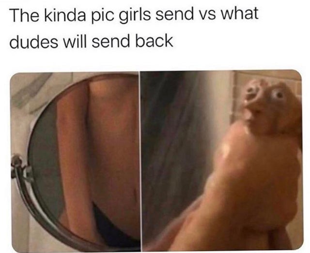 dirty-memes-muscle - The kinda pic girls send vs what dudes will send back