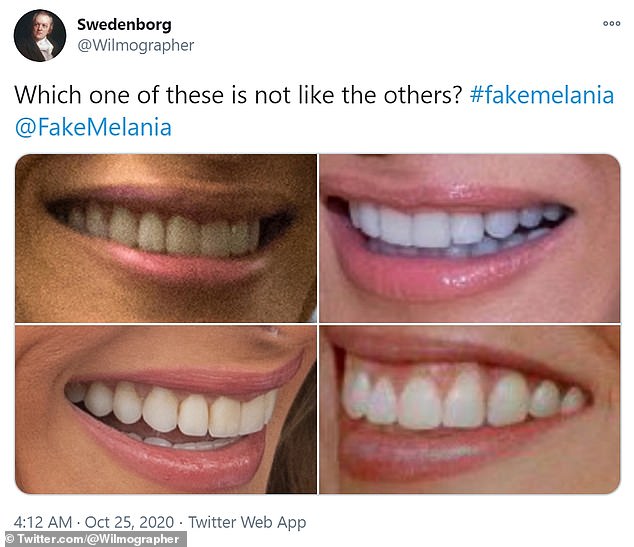 tooth - 000 Swedenborg Which one of these is not the others? Melania . Twitter Web App Twitter.com
