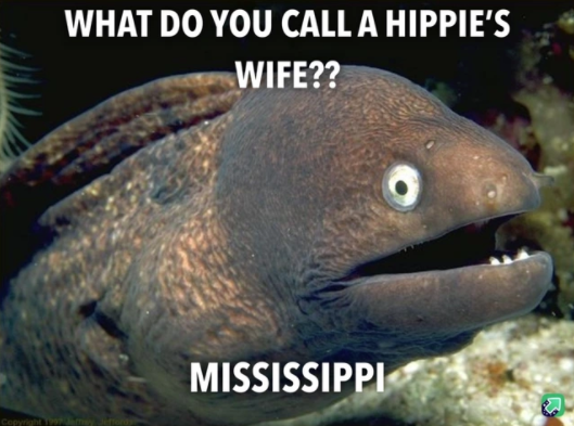 bad joke eel - What Do You Call A Hippie'S Wife?? Mississippi Copyright