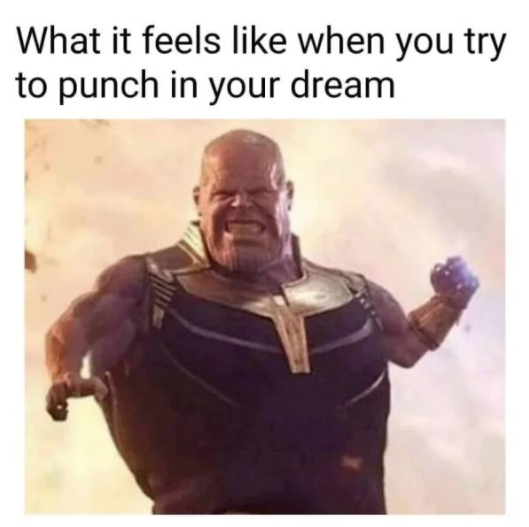 dumb funny - What it feels when you try to punch in your dream