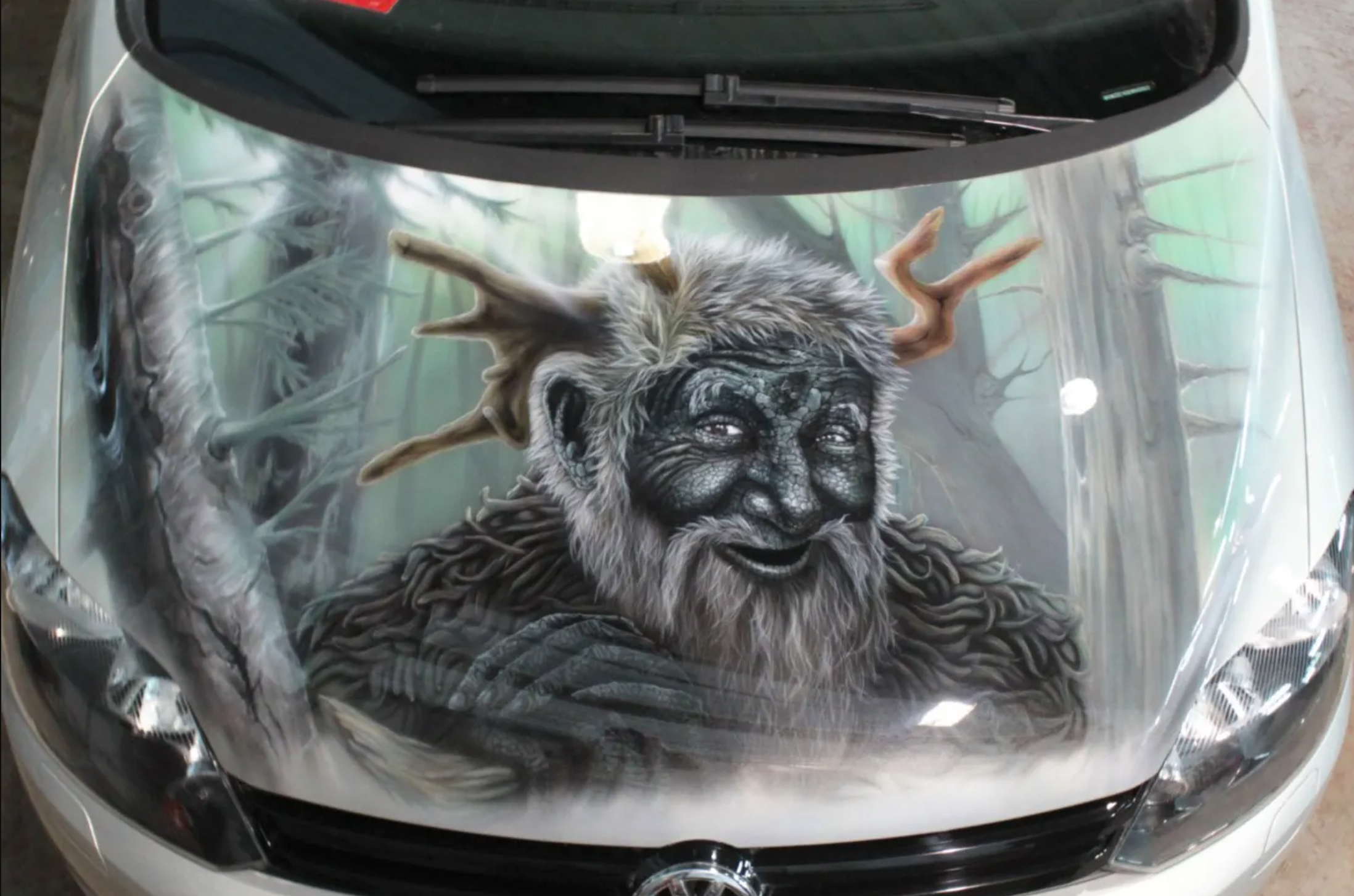funny airbrushed cars - old tree man