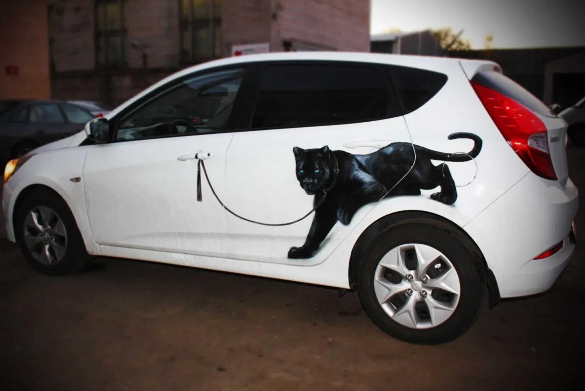 funny airbrushed cars - black panther