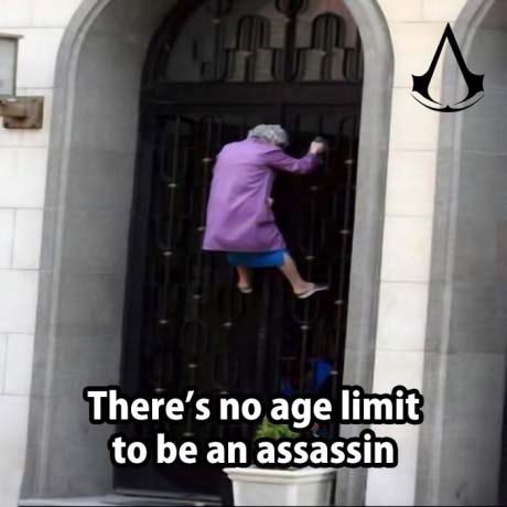 old lady assassin's creed meme - Im There's no age limit to be an assassin