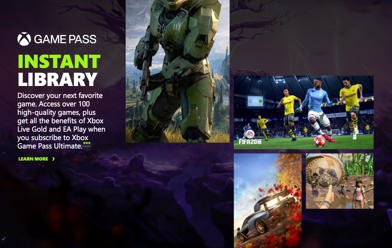 games - Game Pass Instant Library Discover your next favorite game. Access over 100 highquality games, plus get all the benefits of Xbox Live Gold and Ea Play when you subscribe to Xbox Game Pass Ultimate. Learn More FIFR203