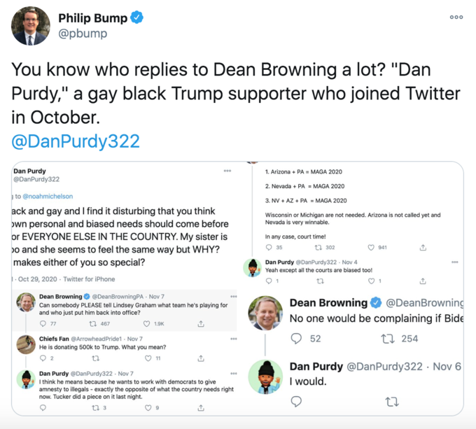 Philip Bump You know who replies to Dean Browning a lot?