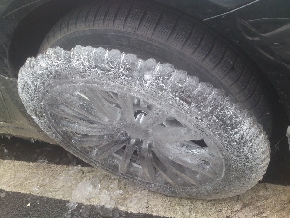 perfect pics - perfect piece of ice that came off a wheel