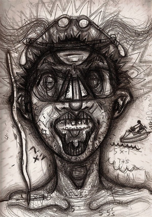 self portraits while on drugs - bryan lewis saunders portraits - Sal I Xs