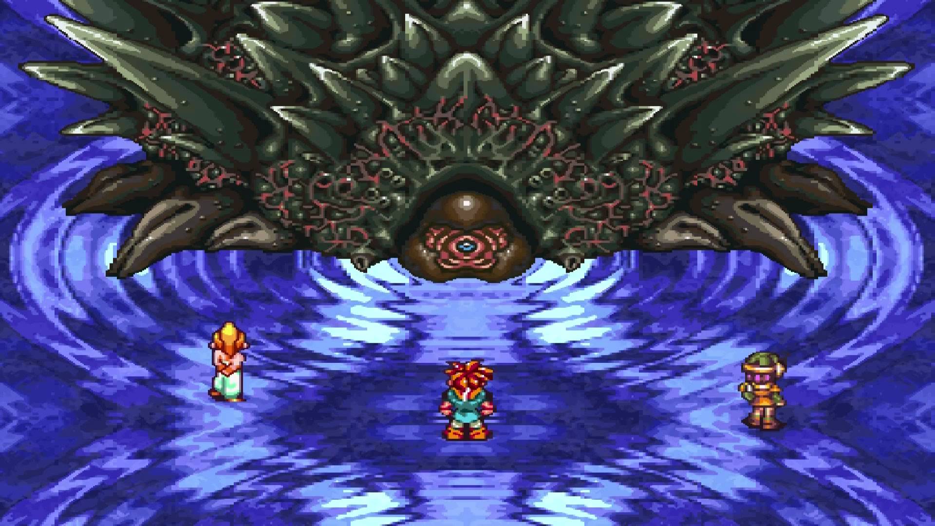 <strong><u>Crono Dies</u></strong>
</br>
</br>
<em>Chrono Trigger</em> for the SNES is one of the best games of all time, and Crono is one of the most unforgettable protagonists.
</br>
</br>
That’s why it was so shocking to see him get killed partway through the game by the villainous Lavos.
</br>
</br>
Even more shocking, you can choose whether to try to save him or finish the game without him.
