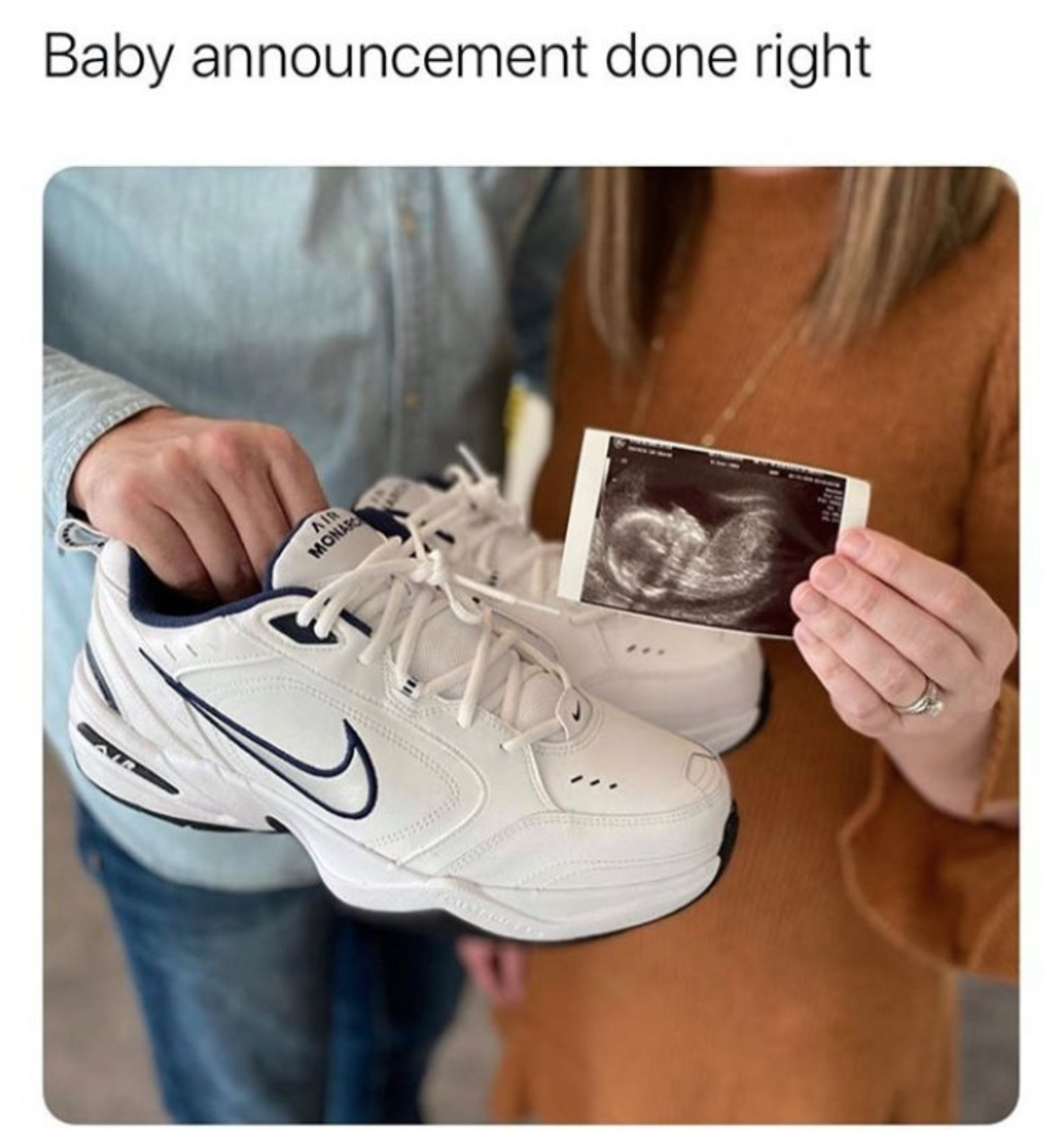 dad shoes meme - Baby announcement done right