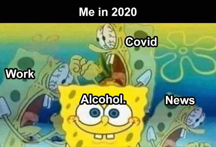 funny memes - lies among us - Me in 2020 Covid cu Work Alcohol. News