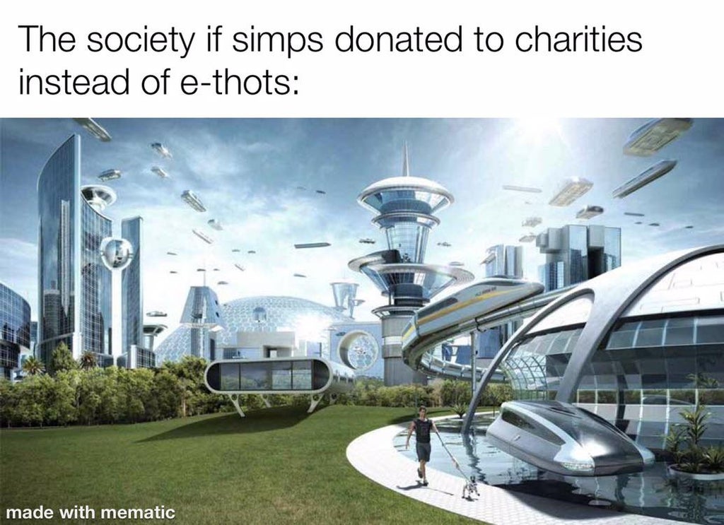 dank memes - society meme - The society if simps donated to charities instead of ethots made with mematic