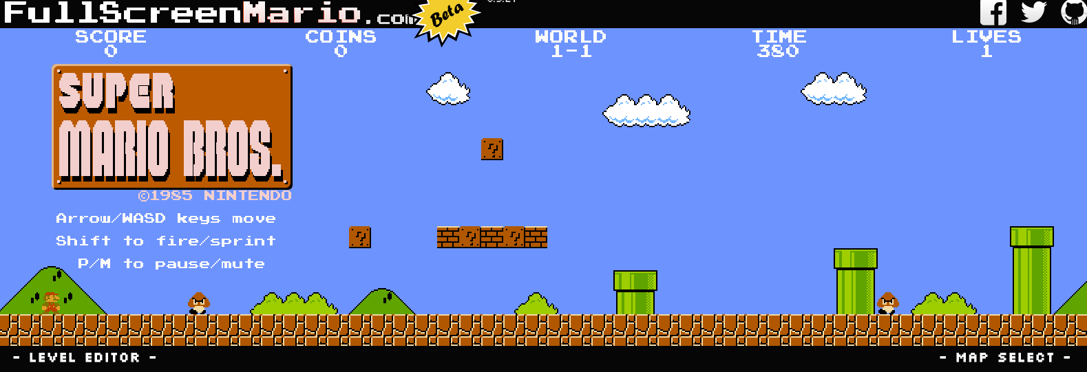 nintendo fan games - Full Screen Mario