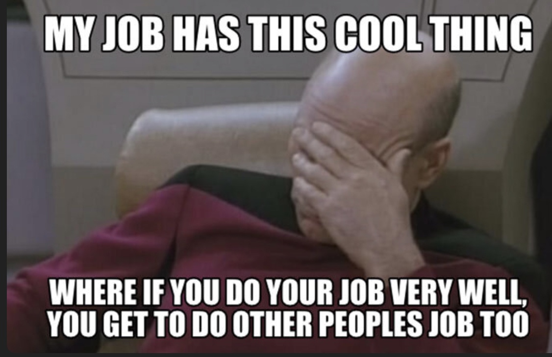 work memes - doing others work meme - My Job Has This Cool Thing Where If You Do Your Job Very Well, You Get To Do Other Peoples Job Too