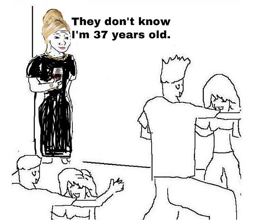 they dont know im wojak meme twitter - 4chan at a party - They don't know I'm 37 years old. mm