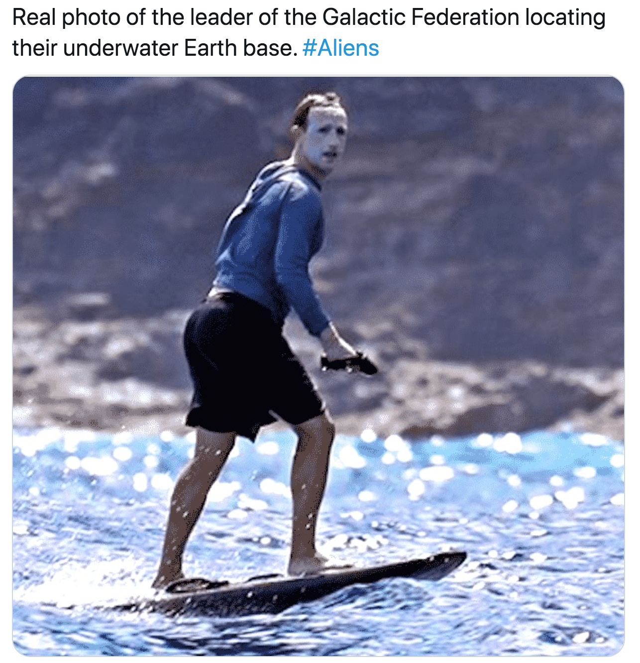 mark zuckerberg sunscreen - Real photo of the leader of the Galactic Federation locating their underwater Earth base.