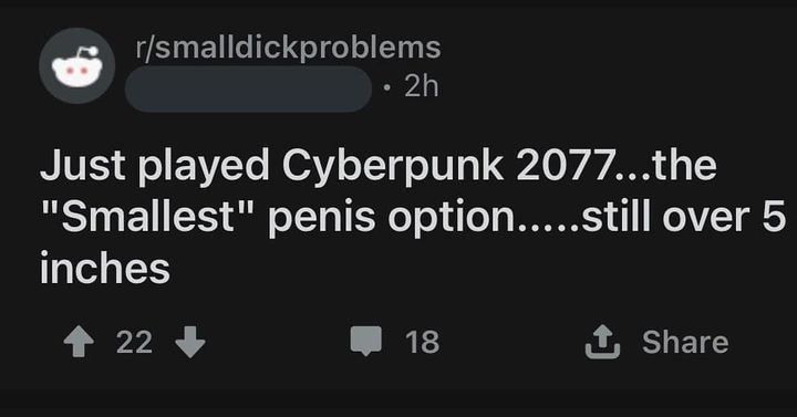 cyberpunk 2077 memes - Keanu Reeves - microsoft small business specialist - rsmalldickproblems 2h Just played Cyberpunk 2077...the "Smallest" penis option.....still over 5 inches 22 18 1