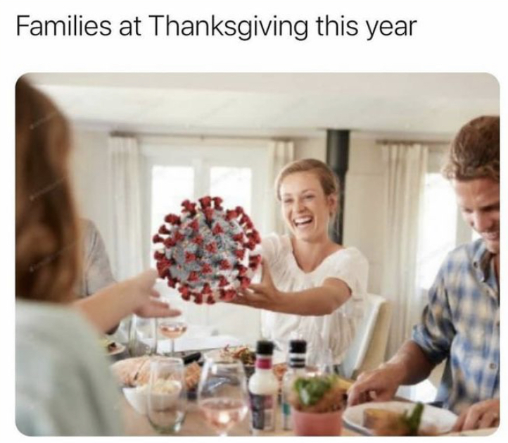 funny memes - happy thanksgiving memes 2020 funny - Families at Thanksgiving this year