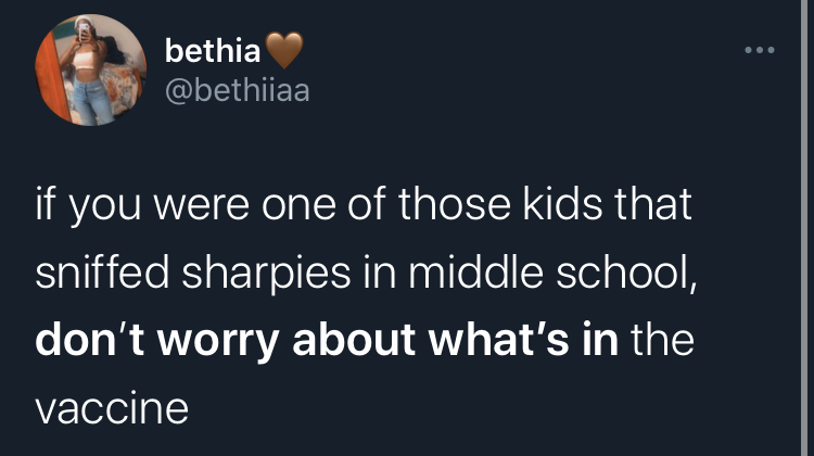 if you dont worry about what's in the covid vaccine -  presentation - bethia if you were one of those kids that sniffed sharpies in middle school, don't worry about what's in the vaccine