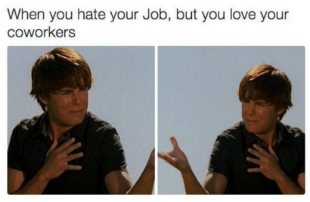 teamwork-memes-high school musical meme - When you hate your Job, but you love your coworkers
