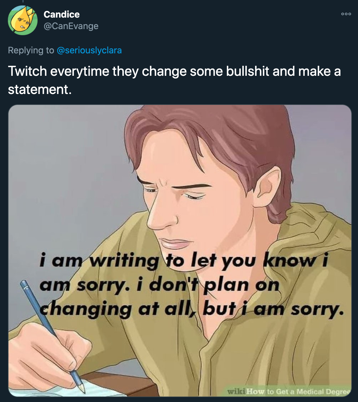 twitter reacts to twitch banning simp and incel - Twitch every time they change some bullshit and make a statement i am writing to let you know i am sorry. i don't plan on changing at all, but i am sorry.