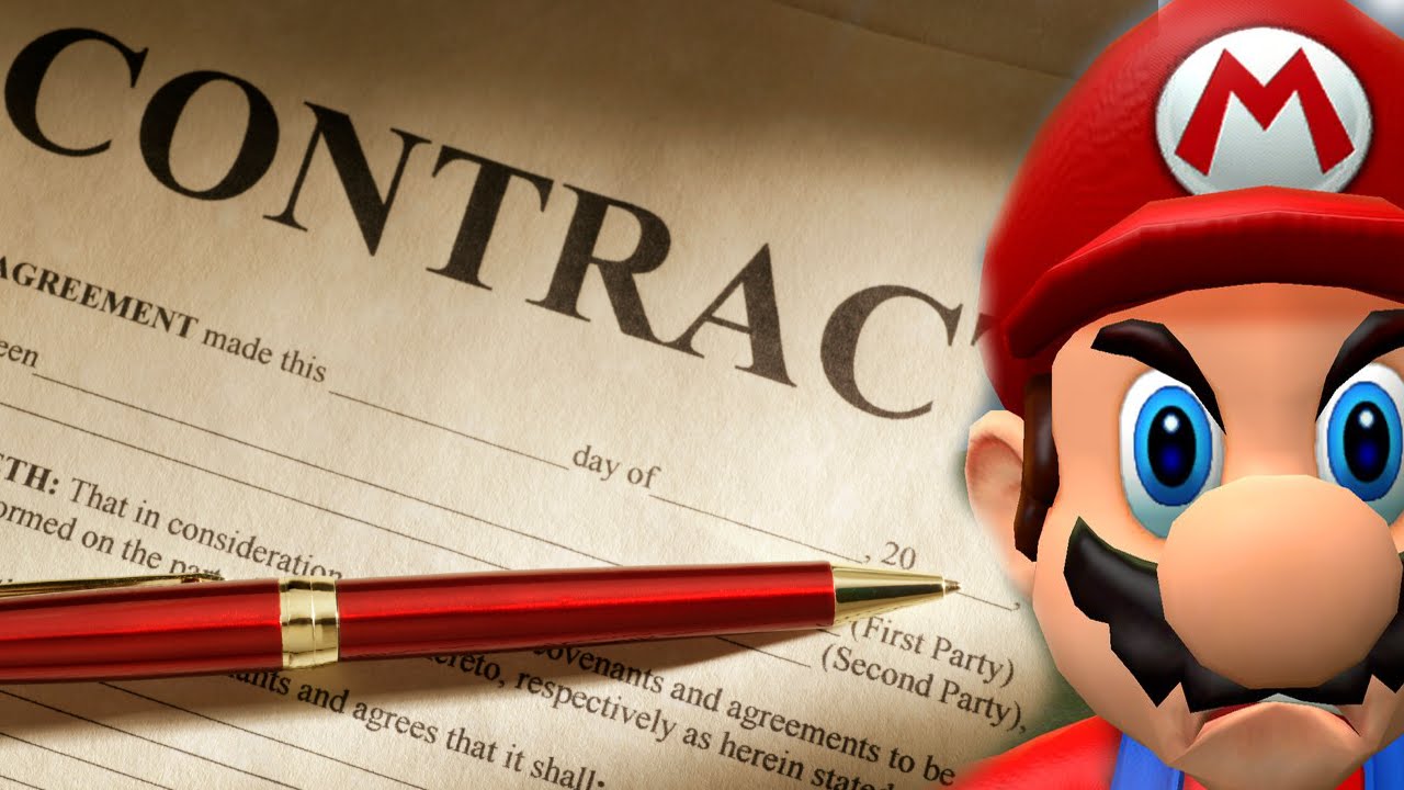 nintendo facts - red pen signing contract with angry mario face
