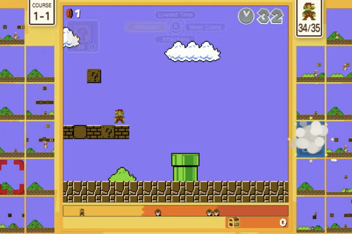 video games to play while stoned - Super Mario Bros. 35 video game screenshot