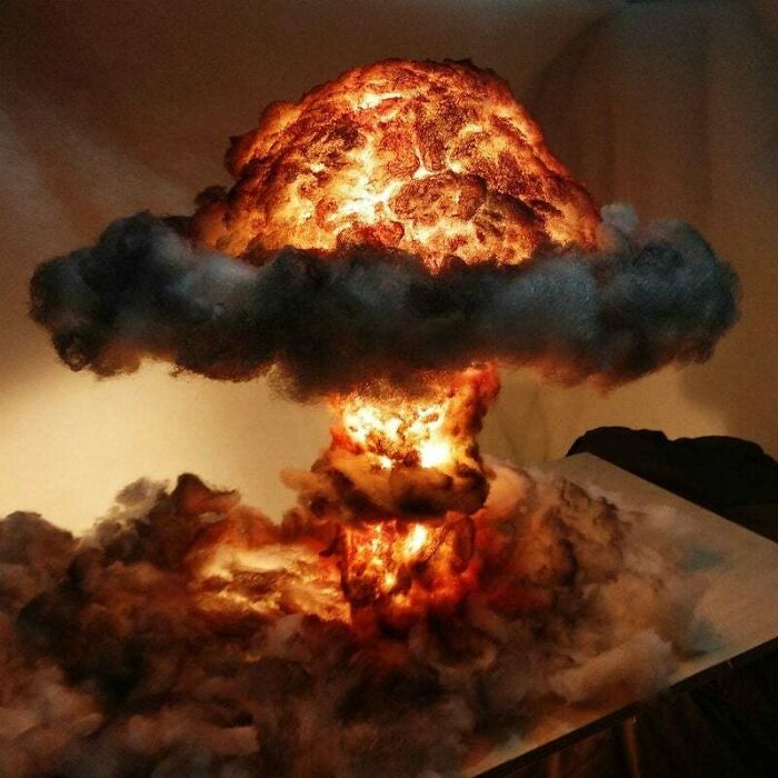 photos of cool stuff  - nuclear explosion mushroom cloud model lamp