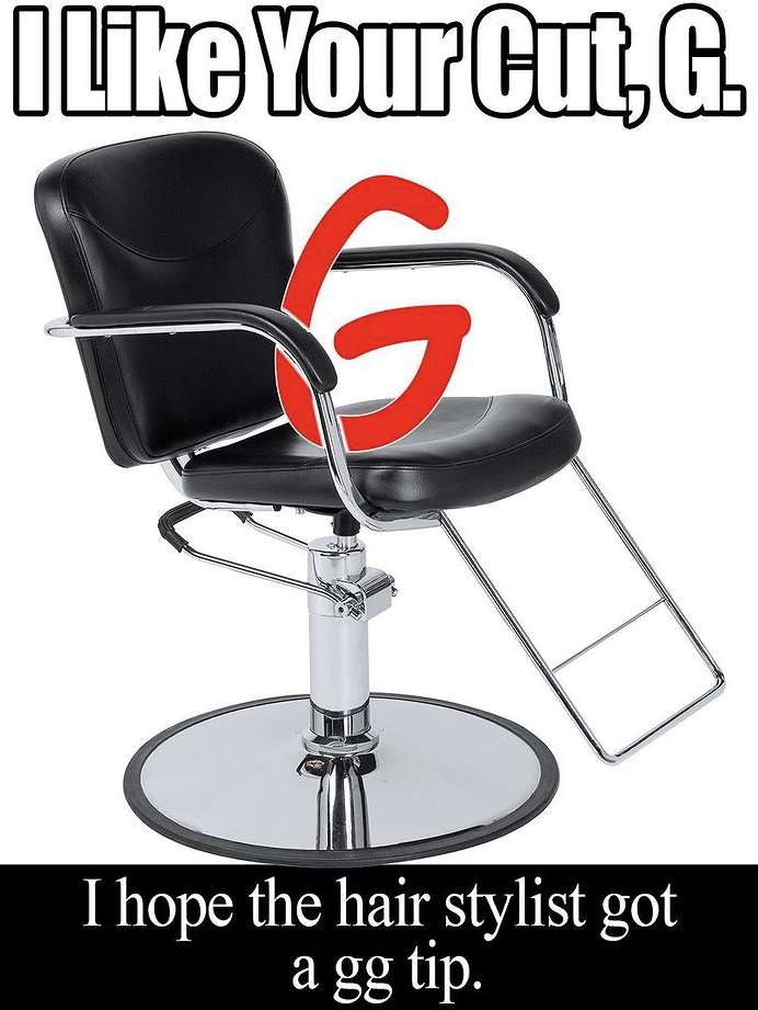 hugeplateofketchup8 - jackson weimer - hair cutting chairs - I YourCut G. I hope the hair stylist got a gg tip.