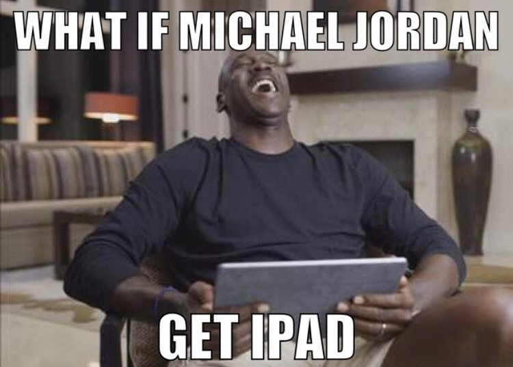 hugeplateofketchup8 - jackson weimer - jordan laughing at gary payton - What If Michael Jordan Get Ipad