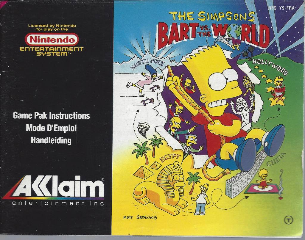 dumb video game cheats - The Simpsons: Bart vs. the World video game cover