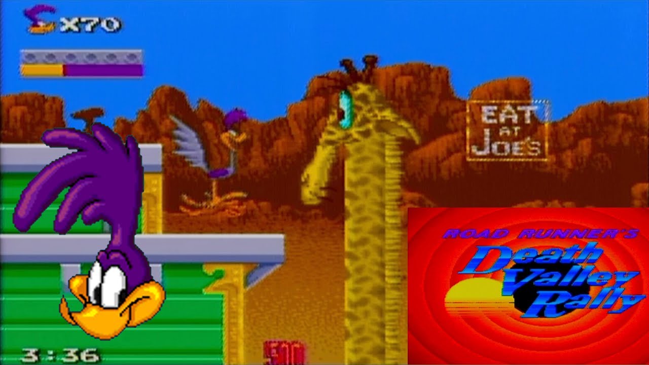 dumb video game cheats - Road Runner's Death Valley Rally video game screenshot