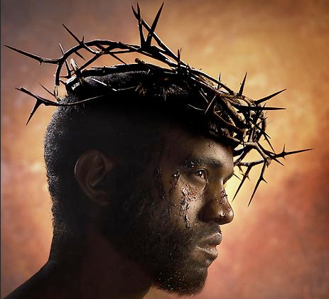 kanye west love quotes -- kanye west wearing a crown of thorns like jesus