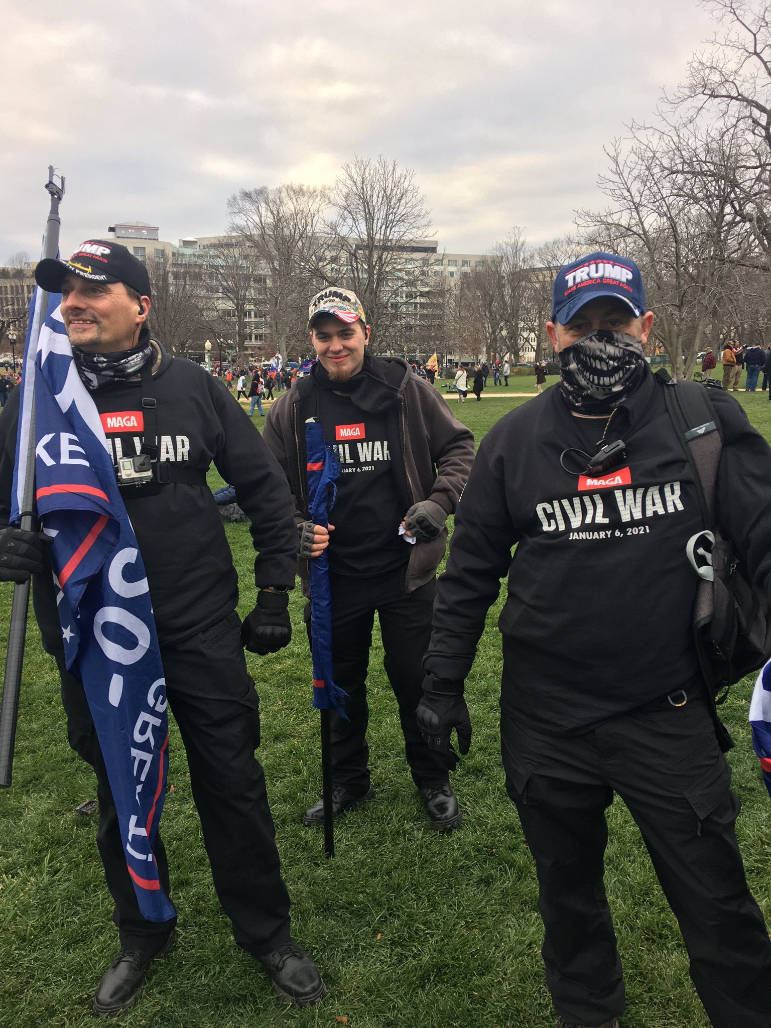 Trump terrorists wearing MAGA civil war sweatshirts