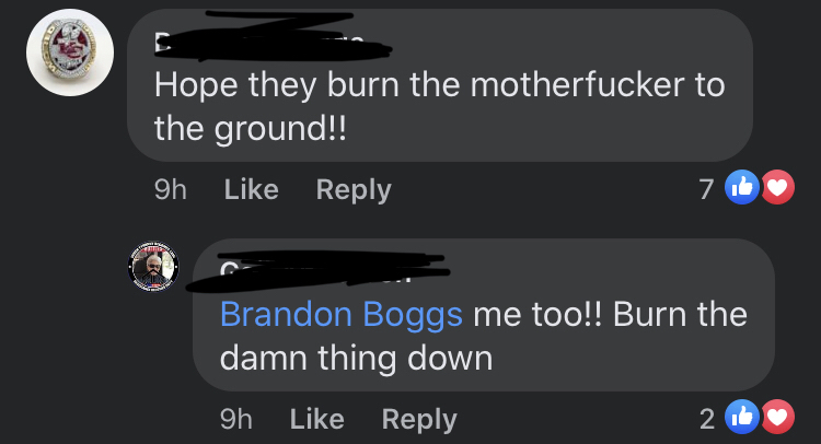 poker hand - Hope they burn the motherfucker to the ground!! 9h 7 G Brandon Boggs me too!! Burn the damn thing down 9h 2 16