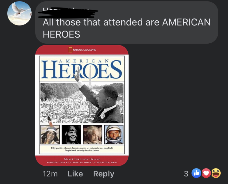 antifa capitol bulding - screenshot - All those that attended are American Heroes National Geographic American Heroes Fifty profiles of great Americans who set out, spoke up, stood tall, fought hant, or truly dared to dream. Marte Ferguson Delano Introduc