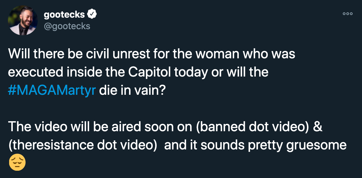Will there be civil unrest for the woman who was executed inside the Capitol today or will the die in vain? The video will be aired soon on banned dot video & the resistance dot video and it sounds pretty gruesome