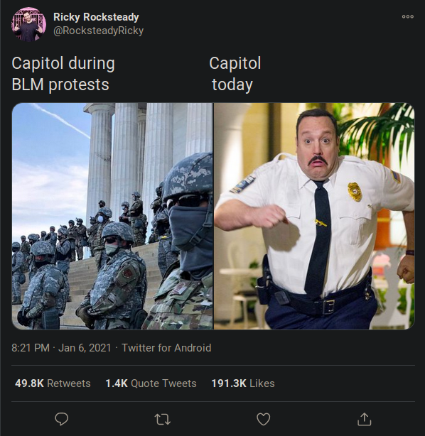 us capitol breach memes -  Ricky Rocksteady Capitol during Blm protests Capitol today Twitter for Android Quote Tweets o