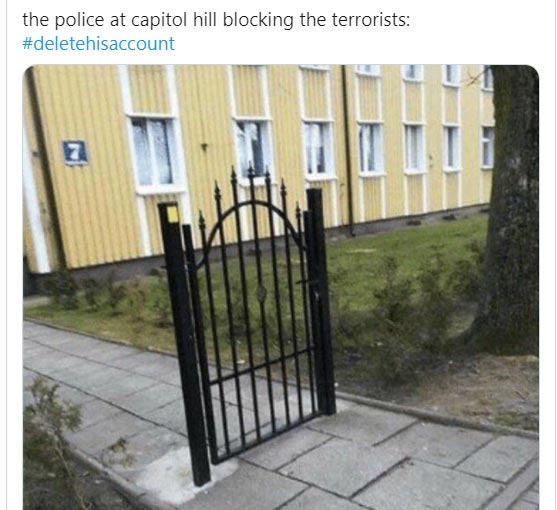 us capitol breach memes - useless gate meme template - the police at capitol hill blocking the terrorists