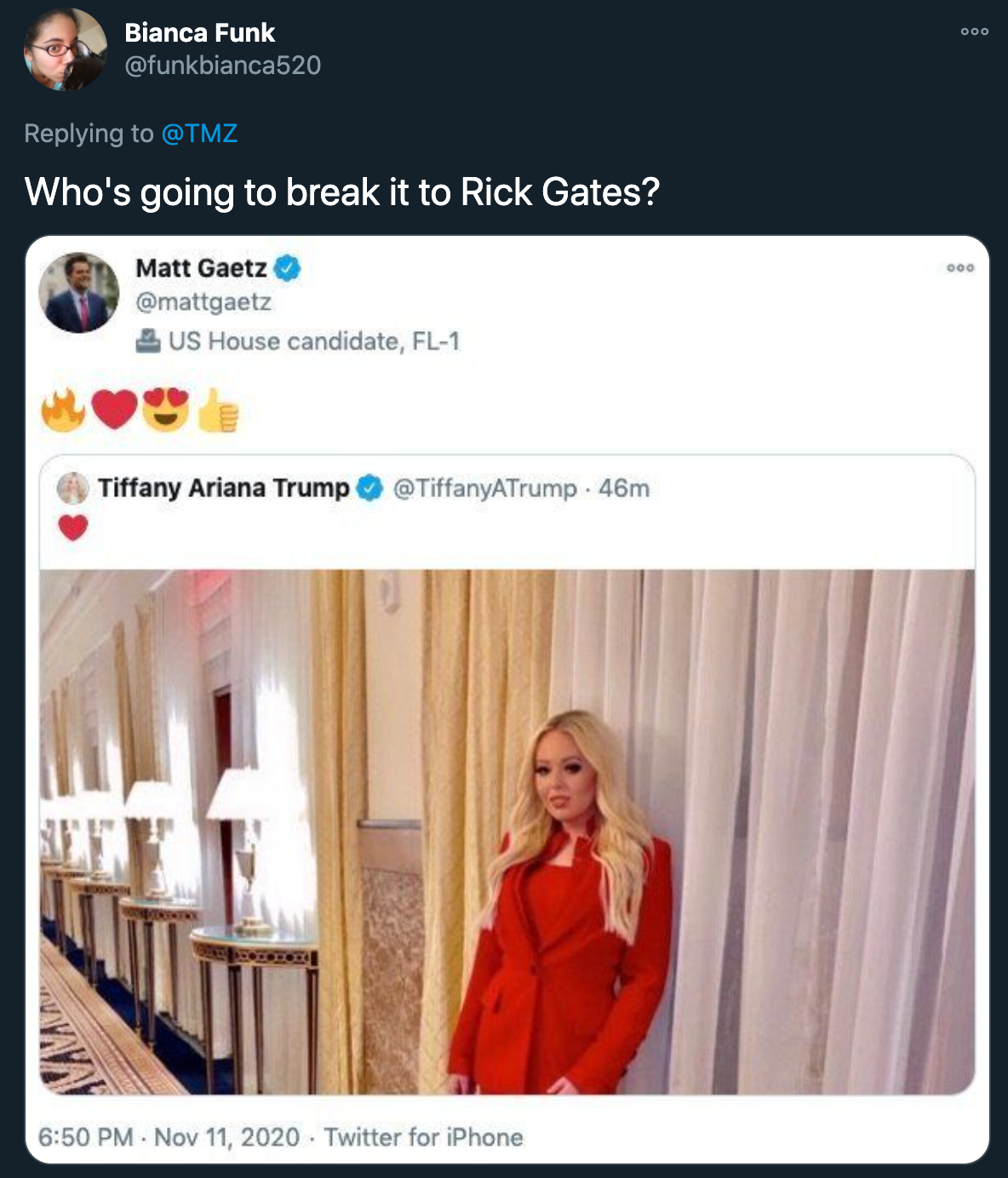 tiffany trump engagement - Who's going to break it to Rick Gates? Matt Gaetz - Tiffany Ariana Trump