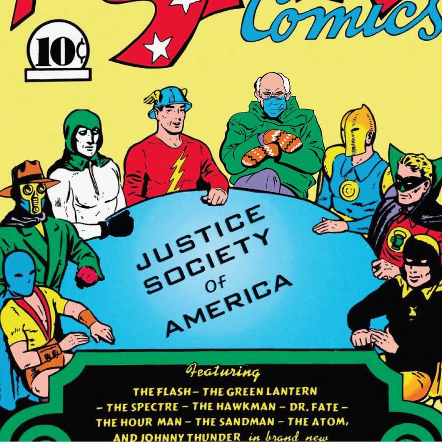 unfazed bernie memes - justice society of america - or es 109 Justice Society Of America Asli lus Featuring The Flash The Green Lantern The Spectre The Hawkman Dr. Fate The Hour Man The Sandman The Atom, And Johnny Thunder in brand new