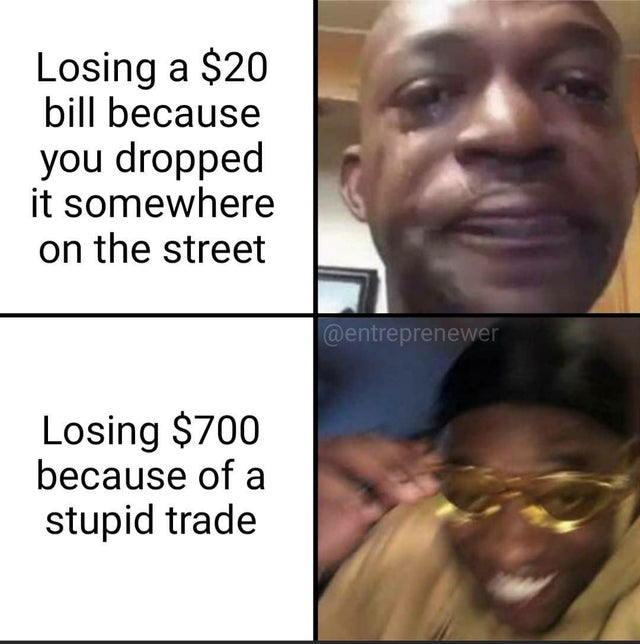 wallstreetbets-memes black dragons 40k meme - Losing a $20 bill because you dropped it somewhere on the street Losing $700 because of a stupid trade