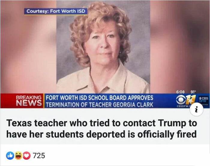 funny instant karma - Texas teacher who tried to contact Trump to have her students deported is officially fired