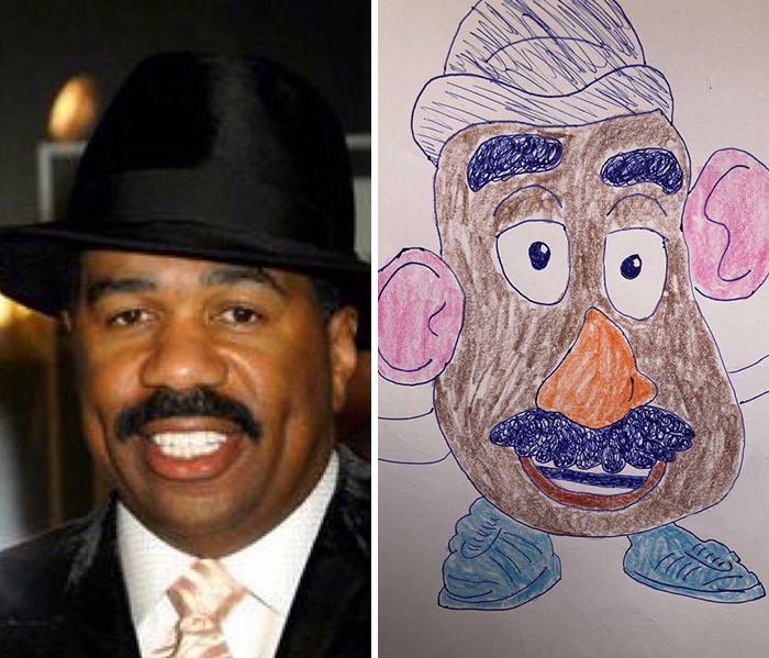 funny celebrity portraits - steve harvey mr. potato head