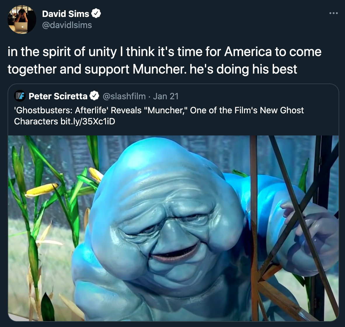 ghostbusters muncher sex memes - Ghostbusters: Afterlife - in the spirit of unity I think it's time for America to come together and support Muncher. he's doing his best