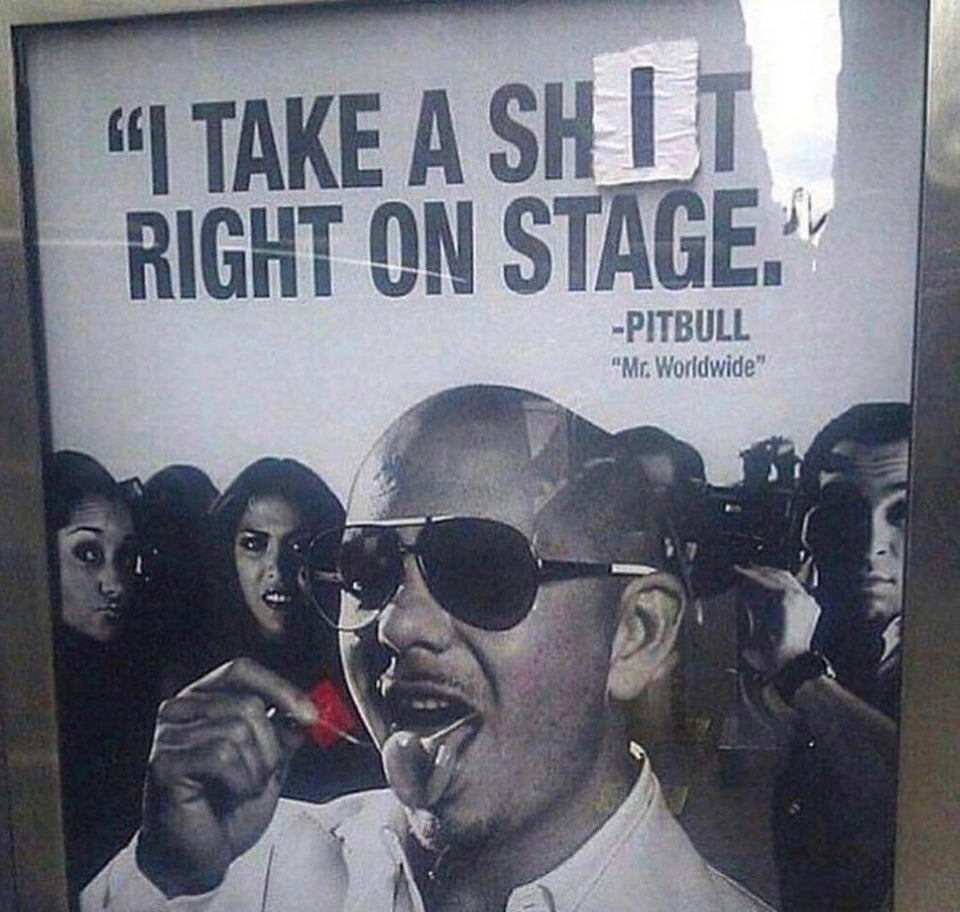 funny graffiti vandalism - I take a shit right on stage