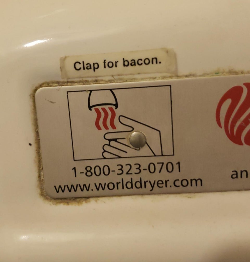 funny graffiti vandalism - vandalism memes - Clap for bacon